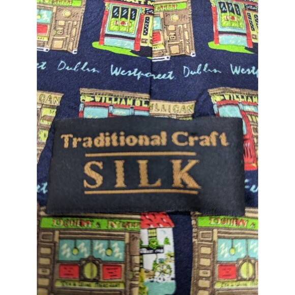 Irish Pubs of Ireland Mens Neck Tie 100% Silk Outer By Traditional Craft 58” - Picture 5 of 7